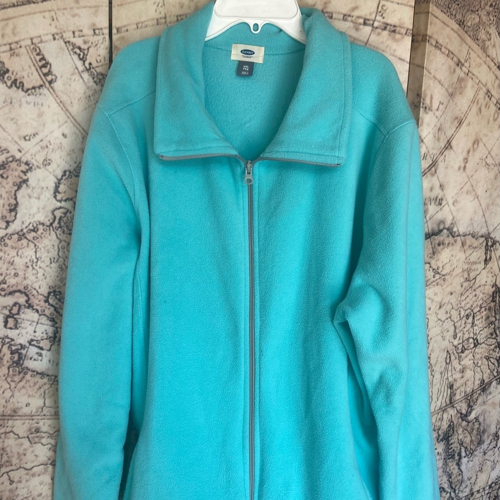 XXL Old Navy Turquoise Fleece Zip-up Jacket